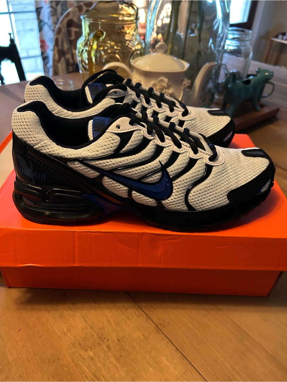 New—not worn Nike Men’s Air max Torch Running Sneakers in White & Blue